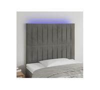 Hoofdbord LED 100x5x118/128 cm fluweel lichtgrijs3122704