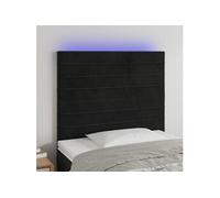 Vidaxl Tête De Lit À Led Noir 100x5x118/128 Cm Velours Noir