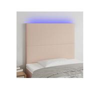 Vidaxl Tête De Lit À Led Cappuccino 100x5x118/128 Cm Similicuir