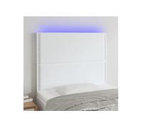 Hoofdbord LED 100x5x118/128 cm kunstleer wit3122369