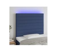 Vidaxl Tête De Lit À Led Bleu 100x5x118/128 Cm Tissu Bleu