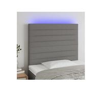 Vidaxl Tête De Lit À Led Gris Foncé 100x5x118/128 Cm Tissu Gris