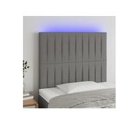 Vidaxl Tête De Lit À Led Gris Foncé 100x5x118/128 Cm Tissu Gris