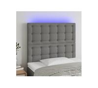 Hoofdbord LED 100x5x118/128 cm stof donkergrijs3122849