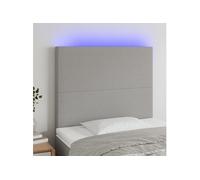 Vidaxl Tête De Lit À Led Gris Clair 100x5x118/128 Cm Tissu Gris