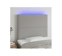 Hoofdbord LED 100x5x118/128 cm stof lichtgrijs3122274