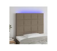 Hoofdbord LED 100x5x118/128 cm stof taupe3122418