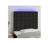 Hoofdbord LED 100x5x118/128 cm stof zwart3122850