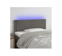 vidaXL Tête de lit LED velours 100x5x78/88 cm Gris foncé