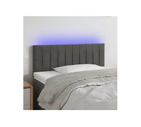 Hoofdbord LED 100x5x78/88 cm fluweel donkergrijs3121893