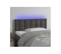 Vidaxl Tête De Lit À Led Gris Foncé 100x5x78/88 Cm Velours Gris