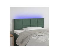 Vidaxl Tête De Lit À Led Vert Foncé 100x5x78/88 Cm Velours Vert