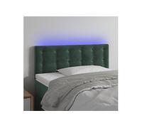 Vidaxl Tête De Lit À Led Vert Foncé 100x5x78/88 Cm Velours Vert