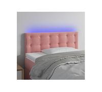 vidaXL Tête de Lit à LED Meuble de Chambre à Coucher Accessoire de Lit Simple Tête de Cadre de Lit Intérieur Rose 3122093