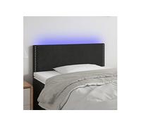 Hoofdbord LED 100x5x78/88 cm fluweel zwart3121516