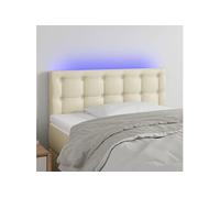 vidaXL Tête de Lit à LED Meuble de Chambre à Coucher Accessoire de Lit Simple Tête de Cadre de Lit Intérieur Crème 3121698
