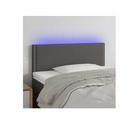 Hoofdbord LED 100x5x78/88 cm kunstleer grijs3121560