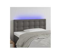 Vidaxl Tête De Lit À Led Gris 100x5x78/88 Cm Similicuir Gris