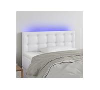 Hoofdbord LED 100x5x78/88 cm kunstleer wit3121697