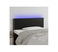 Vidaxl Tête De Lit À Led Noir 100x5x78/88 Cm Similicuir Noir