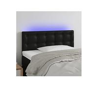 3121696 vidaXL Tête de lit à LED Noir 100x5x78-88 cm Similicuir