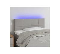 Vidaxl Tête De Lit À Led Gris Clair 100x5x78/88 Cm Tissu Gris