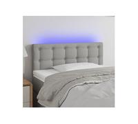 vidaXL Tête de Lit à LED Meuble de Chambre à Coucher Accessoire de Lit Simple Tête de Cadre de Lit Intérieur Gris Clair 3122036