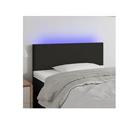 Tête de Lit à LED Meuble de Chambre à Coucher Accessoire de Lit Simple Tête de Cadre de Lit Intérieur Noir 100x5x78/88 cm Tissu