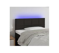 Tête de Lit à LED Meuble de Chambre à Coucher Accessoire de Lit Simple Tête de Cadre de Lit Intérieur Noir 100x5x78/88 cm Tissu