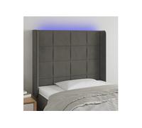 Vidaxl Tête De Lit À Led Gris Foncé 103x16x118/128 Cm Velours Gris