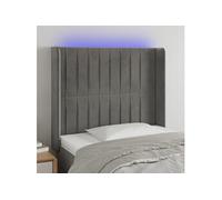 Vidaxl Tête De Lit À Led Gris Clair 103x16x118/128 Cm Velours Gris