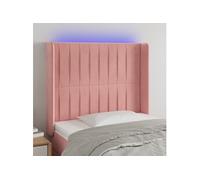 Vidaxl Tête De Lit À Led Rose 103x16x118/128 Cm Velours Rose
