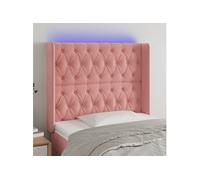 Hoofdbord LED 103x16x118/128 cm fluweel roze3124431