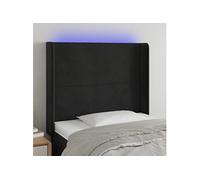 Vidaxl Tête De Lit À Led Noir 103x16x118/128 Cm Velours Noir