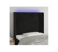 3123952 vidaXL Tête de lit à LED Noir 103x16x118-128 cm Velours