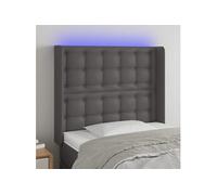 vidaXL Hoofdbord LED 103x16x118/128 cm kunstleer grijs3124136 Gris G