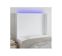 3123853 vidaXL Tête de lit à LED Blanc 103x16x118-128 cm Similicuir