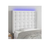 Hoofdbord LED 103x16x118/128 cm kunstleer wit3124133