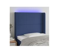 Hoofdbord LED 103x16x118/128 cm stof blauw3123904