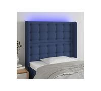 Vidaxl Tête De Lit À Led Bleu 103x16x118/128 Cm Tissu Bleu