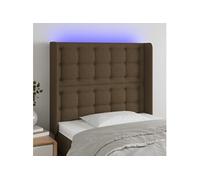 Hoofdbord LED 103x16x118/128 cm stof donkerbruin3124475