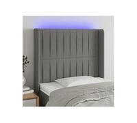 Vidaxl Tête De Lit À Led Gris Foncé 103x16x118/128 Cm Tissu Gris