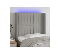 Hoofdbord LED 103x16x118/128 cm stof lichtgrijs3124276