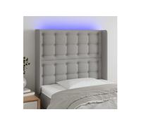 Vidaxl Tête De Lit À Led Gris Clair 103x16x118/128 Cm Tissu Gris