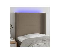 Vidaxl Tête De Lit À Led Taupe 103x16x118/128 Cm Tissu