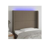 Hoofdbord LED 103x16x118/128 cm stof taupe3123902