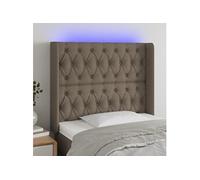 Tête de Lit à LED Gris Clair 203x16x78/88 cm Tissu Meuble de Chambre vidaXL