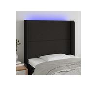 vidaXL Tête de lit à LED Noir 103x16x118/128 cm Tissu