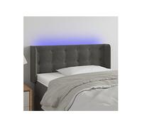 Vidaxl Tête De Lit À Led Gris Foncé 103x16x78/88 Cm Velours Gris