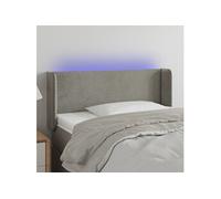 Vidaxl Tête De Lit À Led Gris Clair 103x16x78/88 Cm Velours Gris